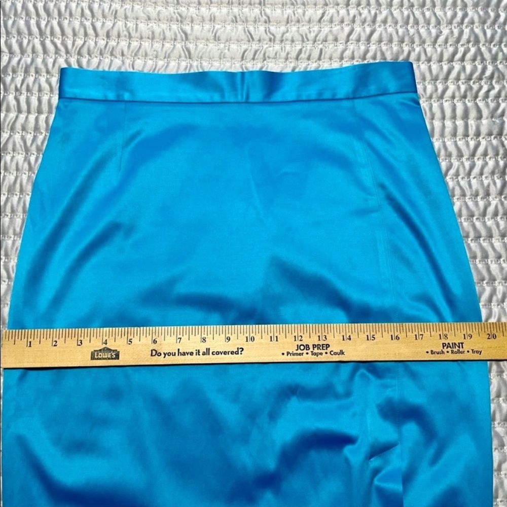Turquoise Blue Satin Pinup Girl Pinup Couture Pinup Stars Skirt - Picture 7 of 11